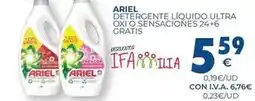 CashDiplo Ariel - detergente líquido ultra oxi o sensaciones 24+6 gratis oferta