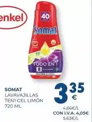 CashDiplo Somat - lavavajillas teni gel limon oferta