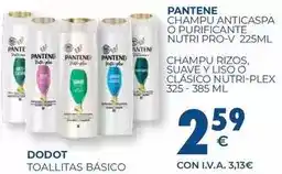 CashDiplo Pantene - champu anticaspa o purificante nutri pro-v oferta