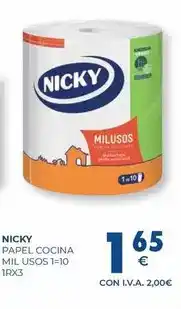 CashDiplo Nicky - papel cocina mil uso 1-10 oferta