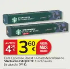 Consum Starbucks - cafe espresso roast o roast descafeinado oferta