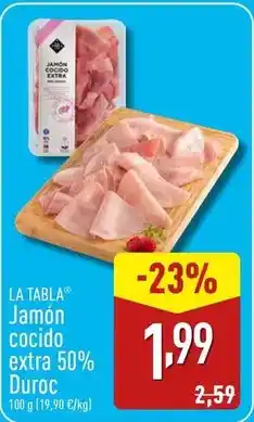 ALDI Duroc - jamon cocido extra 50% duroc oferta