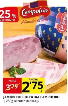 Supermercados MAS Campofrío - jamón cocido extra oferta