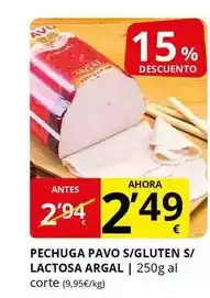 Supermercados MAS Argal - pechuga pavo s/gluten s/lactosa oferta