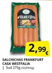 Supermercados MAS Casa wesfalia - salchichas frankfurt oferta