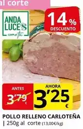 Supermercados MAS Anda - pollo relleno carloteña oferta