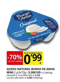 Supermercados MAS Arias - queso natural burgo de oferta