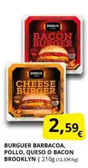 Supermercados MAS Brooklyn - burger barbacoa, pollo, queso o bacon oferta