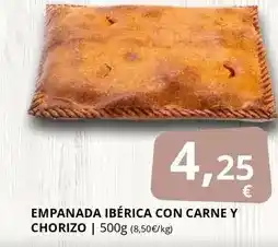 Supermercados MAS Empanada ibérica con carne y chorizo oferta
