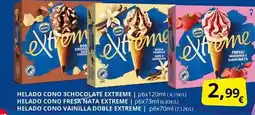 Supermercados MAS Nestlé - helado cono 3chocolate extreme oferta