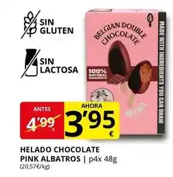 Supermercados MAS Helado chocolate pink albatros oferta