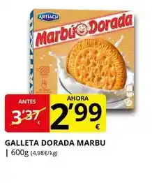 Supermercados MAS Marbú - galleta dorada oferta