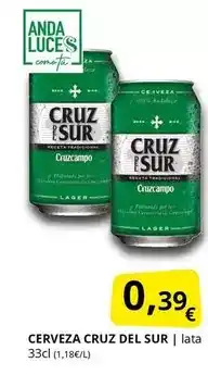Supermercados MAS Cruz del sur - cerveza oferta