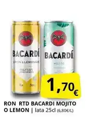 Supermercados MAS Bacardi - ron rtd mojito o lemon oferta