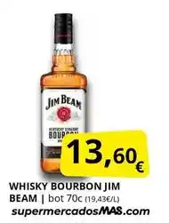 Supermercados MAS Jim beam - whisky bourbon oferta