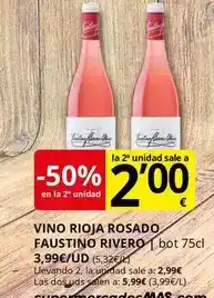 Supermercados MAS Castillo rioja - vino rosado faustino rivero oferta