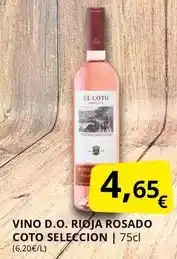 Supermercados MAS Seleccion - vino d.o. rioja rosado coto oferta