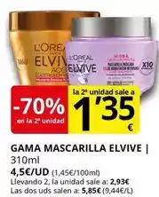 Supermercados MAS L'oréal - gama mascarilla elvive oferta