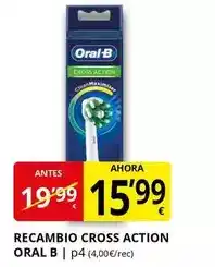 Supermercados MAS Oral b - recambio cross action oferta