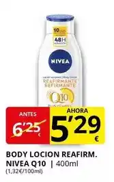 Supermercados MAS Nivea - body locion reafirm. q10 oferta