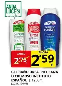 Supermercados MAS Anda - gel bano urea, piel sana o cremoso instituto español oferta