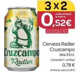 Supermercados El Jamón Cruzcampo - cerveza radler oferta
