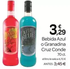 Supermercados El Jamón Blue - bebida azul o granadina oferta