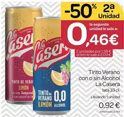 Supermercados El Jamón La casera - tinto verano con o sin alcohol oferta