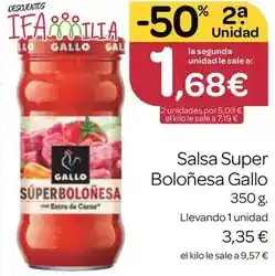 Supermercados El Jamón Gallo - salsa super bolonesa oferta