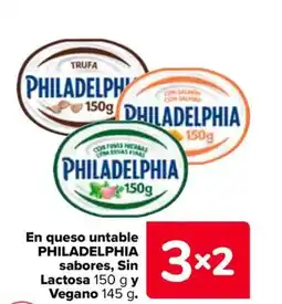 Carrefour PHILADELPHIA En queso untable sabores, Sin Lactosa Vegano oferta
