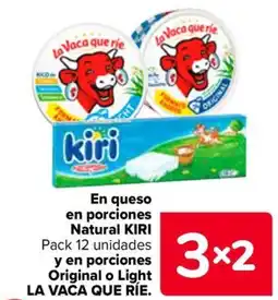 Carrefour KIRI LA VACA QUE RIE En queso en porciones Natural y en porciones Original o Light oferta