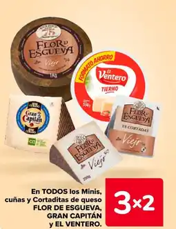 Carrefour FLOR DE ESGUEVA, GRAN CAPITÁN y EL VENTERO En todos los minis, cuñas y cortaditas de queso oferta