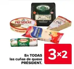 Carrefour PRÉSIDENT En todas las cuñas de queso oferta