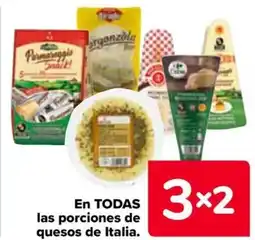 Carrefour En todas las porciones de quesos de italia. oferta