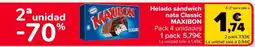 Carrefour MAXIBON Helado sándwich nata Classic oferta