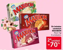 Carrefour MAXIBÓN En helados sándwich oferta