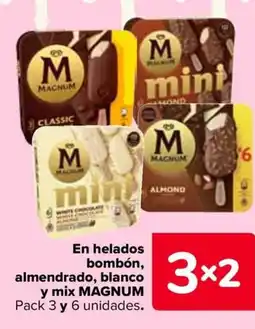 Carrefour MAGNUM En helados bombón, almendrado, blanco y mix oferta