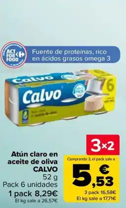 Carrefour CALVO Atún claro en aceite de oliva oferta