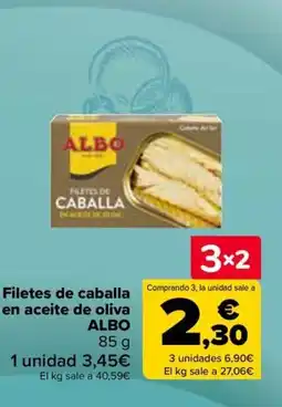 Carrefour ALBO Filetes de caballa en aceite de oliva oferta