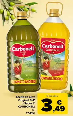 Carrefour CARBONELL Aceite de oliva Original 0,4° o Sabor 1° oferta