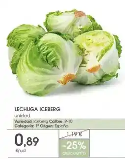 Supermercados Plaza Origen - lechuga iceberg oferta