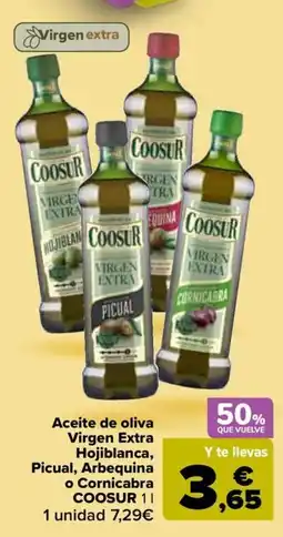 Carrefour COOSUR Aceite de oliva Virgen Extra Hojiblanca, Picual, Arbequina o Cornicabra oferta