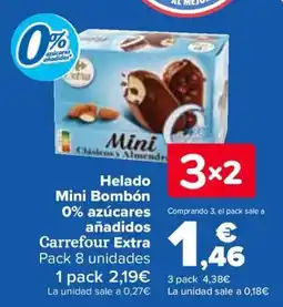 Carrefour Helado Mini Bombón 0% azúcares añadidos Carrefour Extra oferta