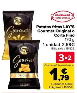 Carrefour LAY'S Patatas fritas Gourmet Original o Corte Fino oferta