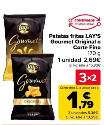 Carrefour LAY'S Patatas fritas Gourmet Original o Corte Fino oferta