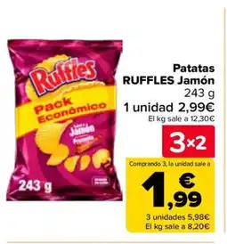 Carrefour RUFFLES Patatas Jamón oferta