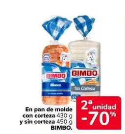 Carrefour BIMBO En pan de molde con corteza y sin corteza oferta
