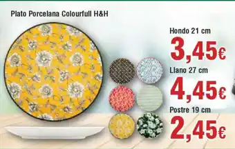Hiper FROIZ Plato Porcelana Colourfull H&H oferta