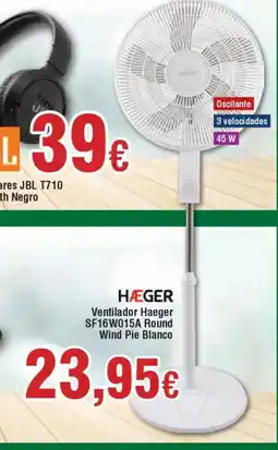 Hiper FROIZ HÆGER Ventilador Haeger SF16W015A Round Wind Pie Blanco oferta