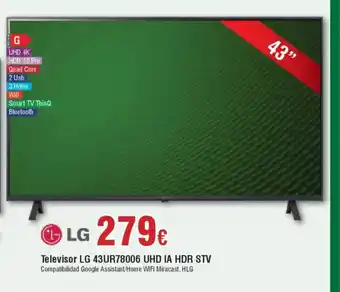 Hiper FROIZ LG Televisor 43UR78006 UHD IA HDR 8TV oferta